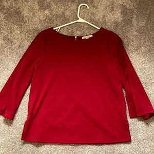 Red blouse with cutout 3/4 sleeve